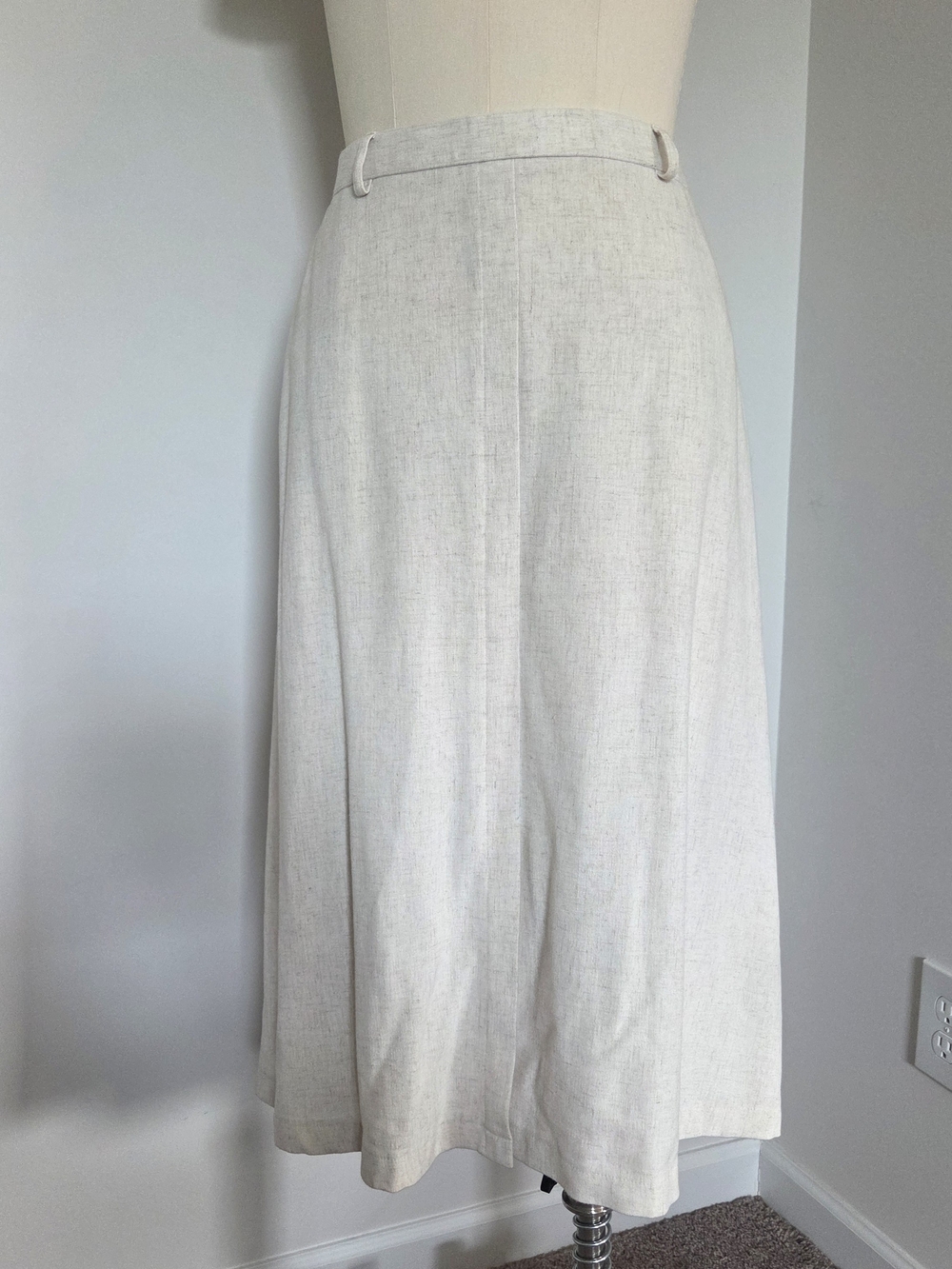 Classic Cream A-Line Midi Skirt